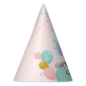 Magische Eenhoorn regenboog gradiënt verjaardagsfe Feesthoedjes (Links)