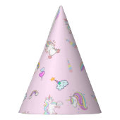 Magische Eenhoorn regenboog gradiënt verjaardagsfe Feesthoedjes (Links)