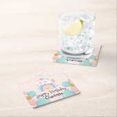 Magische Eenhoorn regenboog gradiënt verjaardagsfe Kartonnen Onderzetters (Insitu)