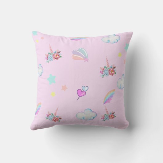 Magische Eenhoorn regenboog gradiënt verjaardagsfe Kussen (Achterkant)