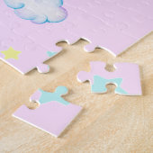 Magische Eenhoorn regenboog gradiënt verjaardagsfe Legpuzzel (Zijkant)