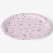 Magische Eenhoorn regenboog gradiënt verjaardagsfe Papieren Bordje (Gekanteld)