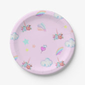 Magische Eenhoorn regenboog gradiënt verjaardagsfe Papieren Bordje (Voorkant)