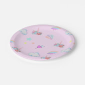 Magische Eenhoorn regenboog gradiënt verjaardagsfe Papieren Bordje (Gekanteld)