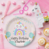 Magische Eenhoorn regenboog gradiënt verjaardagsfe Papieren Bordje (Feest)