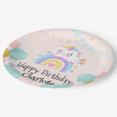 Magische Eenhoorn regenboog gradiënt verjaardagsfe Papieren Bordje (Gekanteld)