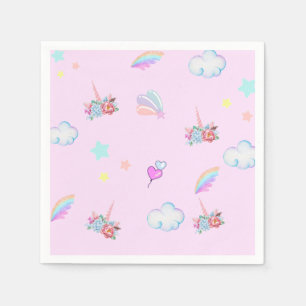 Magische Eenhoorn regenboog gradiënt verjaardagsfe Servet