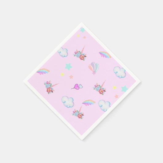 Magische Eenhoorn regenboog gradiënt verjaardagsfe Servet (Hoek)
