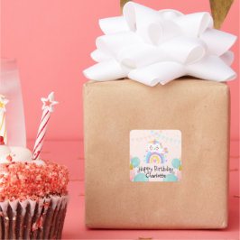 Magische Eenhoorn regenboog gradiënt verjaardagsfe Vierkante Sticker