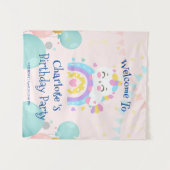 Magische Eenhoorn regenboog gradiënt verjaardagsfe Wandkleed (Voorkant (horizontaal))