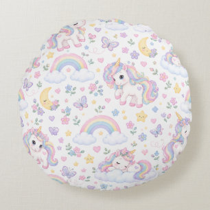 Magische Eenhoorn, Regenboog & Hemels Design Rond Kussen