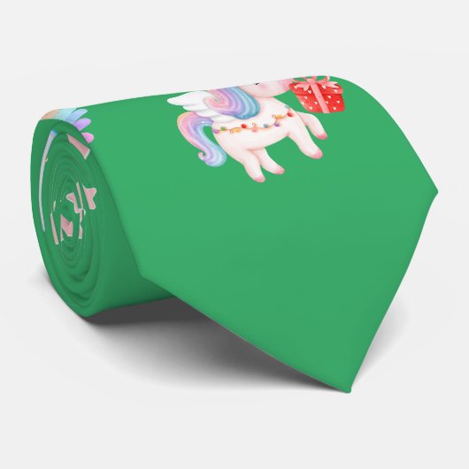 Magische eenhoorn regenboog Kerstmis verjaardagsfe Stropdas (Opgerold)