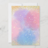 Magische Eenhoorn Regenboog Roze Bloemen Verjaarda Kaart (Achterkant)