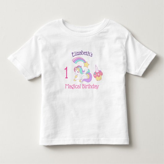Magische Eenhoorn Regenboog Shooting Star & Cupcak Kinder Shirts (Voorkant)