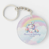 Magische Eenhoorn Regenboog Verjaardag Acryl Sleut Sleutelhanger (Voorkant)