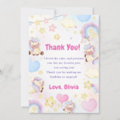 Magische eenhoorn regenboog verjaardag dank u kaar kaart (Voorkant)