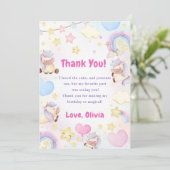 Magische eenhoorn regenboog verjaardag dank u kaar kaart (Staand voorkant)