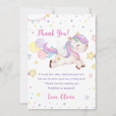 Magische eenhoorn regenboog verjaardag dank u kaar kaart (Voorkant)