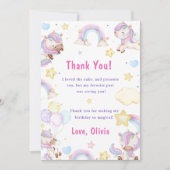 Magische eenhoorn regenboog verjaardag dank u kaar kaart (Voorkant)