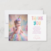 Magische eenhoorn regenboog verjaardag dank u kaar kaart (Voorkant)