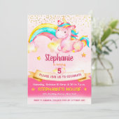 Magische eenhoorn & regenboog verjaardag kaart (Staand voorkant)