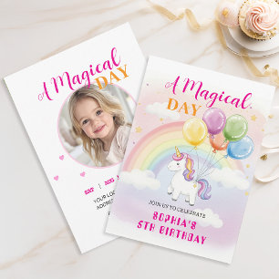 Magische eenhoorn & regenboog verjaardag kaart