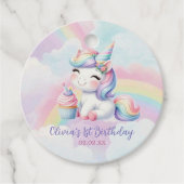 Magische Eenhoorn Regenboog Verjaardagsgunst Tag Bedankjes Labels (Voorkant)