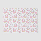 Magische Eenhoorn Rijden op een Donut Patroon Tissuepapier (Voorkant)