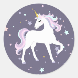 Magische eenhoorn ronde Sticker. Sticker