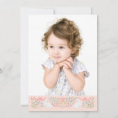 Magische Eenhoorn Roze 1e Verjaardag Uitnodiging (Achterkant)