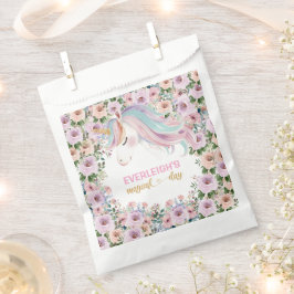 Magische Eenhoorn Roze Bloem verjaardag Bedankzakje