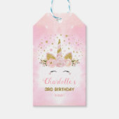 Magische Eenhoorn Roze Galaxy Wolken Twinkle Sterr Cadeaulabel (Voorkant)