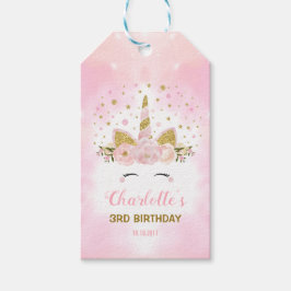 Magische Eenhoorn Roze Galaxy Wolken Twinkle Sterr Cadeaulabel