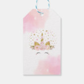 Magische Eenhoorn Roze Galaxy Wolken Twinkle Sterr Cadeaulabel (Achterkant)