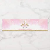 Magische Eenhoorn Roze Galaxy Wolken Verjaardagsgu Waterfles Etiket (Enkel label)
