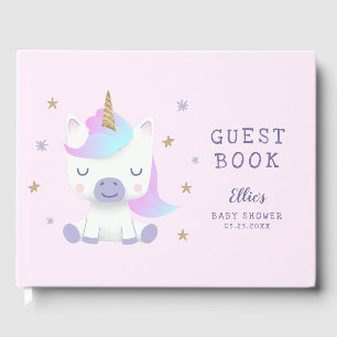 Magische Eenhoorn Roze Goud Baby shower Gastenboek