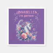 Magische Eenhoorn Sparkle Roze Paarse Meisje Verja Servet (Voorkant)