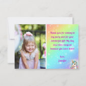 Magische Eenhoorn Sparkle Verjaardag Foto Bedankkaart (Achterkant)