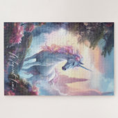 Magische eenhoorn sprookje kasteel verjaardagscade legpuzzel (Horizontaal)