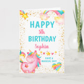 Magische eenhoorn sterren verjaardag kaart (Voorkant)