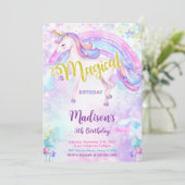 Magische Eenhoorn Uitnodiging  (Staand voorkant)