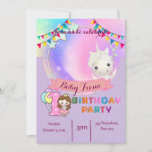 Magische Eenhoorn - Uitnodiging voor het 1e verjaa (Voorkant)