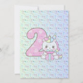 Magische Eenhoorn - Uitnodiging voor het 2e verjaa (Achterkant)