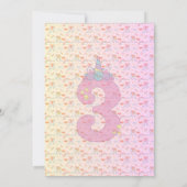 Magische Eenhoorn - Uitnodiging voor het 3e verjaa (Achterkant)