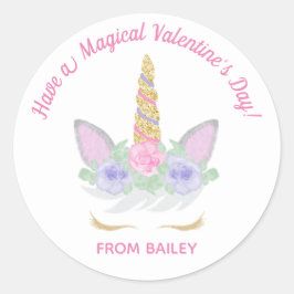 Magische Eenhoorn Valentijnsdag Label of Sticker
