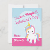 Magische Eenhoorn Valentijns's Classroom Note Kaar Notitiekaartje (Voorkant)