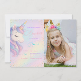 Magische Eenhoorn Verjaardag Bash Uitnodigen Met F Kaart