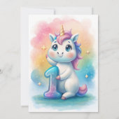 Magische Eenhoorn Verjaardag Bash voor Baby Kaart (Achterkant)