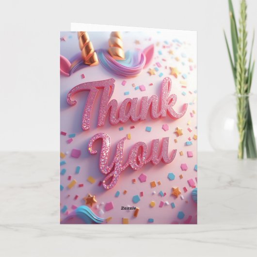 Magische Eenhoorn Verjaardag - Dankjewel Kaart - R (Achterkant)