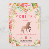 MAGISCHE EENHOORN VERJAARDAG FEEST UITNODIGING (Voorkant / Achterkant)